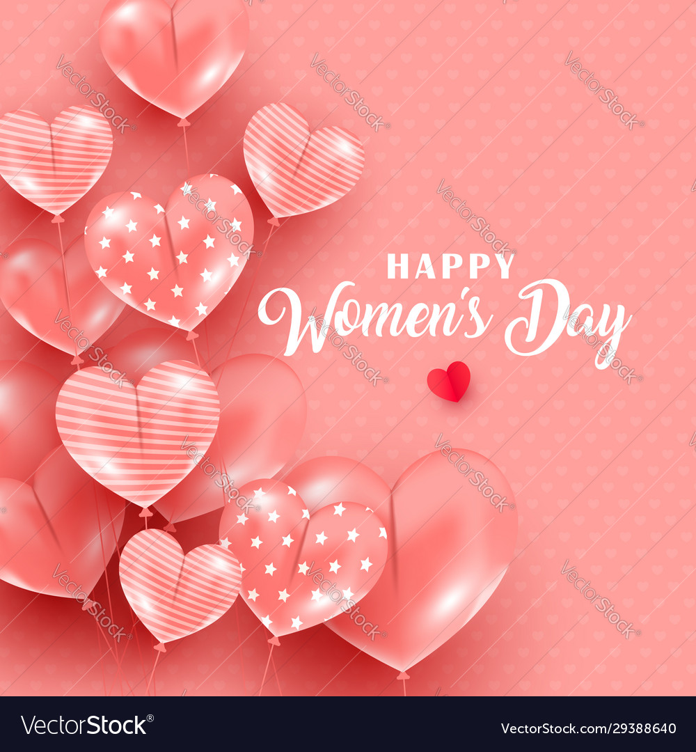 Creative womens day greeting card with heart Vector Image