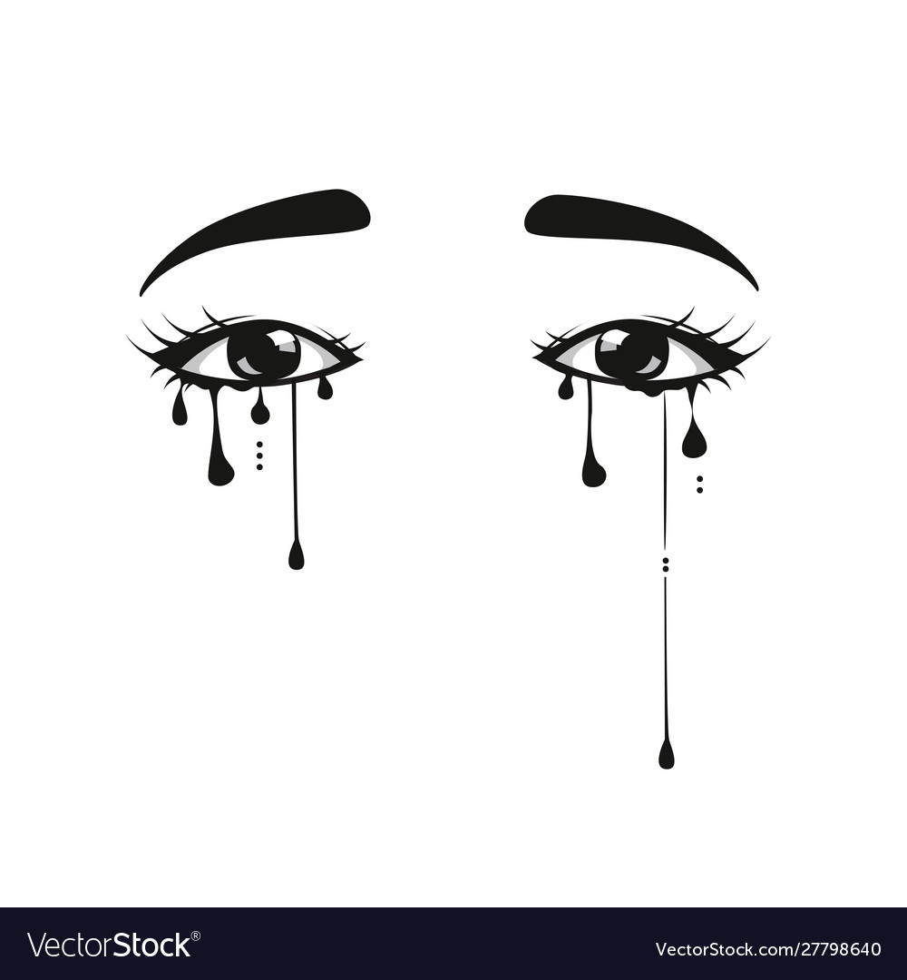 Eye with tears Royalty Free Vector Image - VectorStock