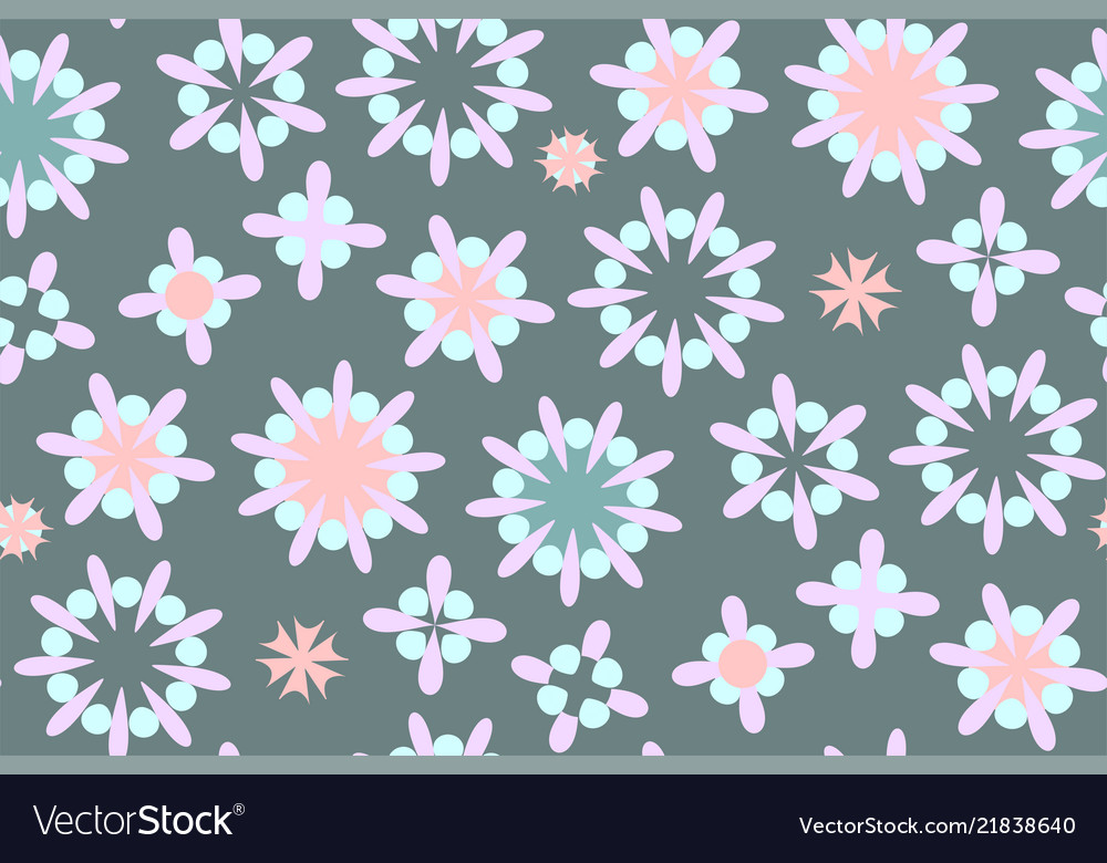 Cute seamless pattern in retro style round shapes
