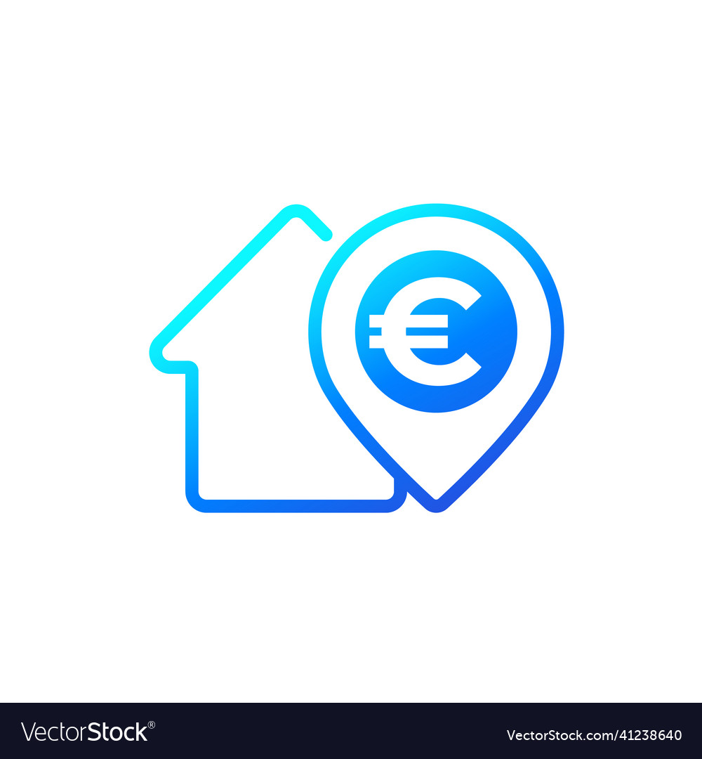 House for sale icon with an euro