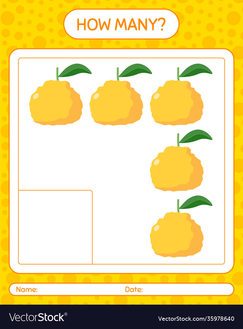 How many counting game with ugli worksheet vector image How many counting game with ugli worksheet