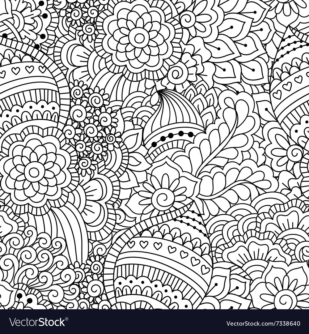 Intricate Black & White Henna Pattern