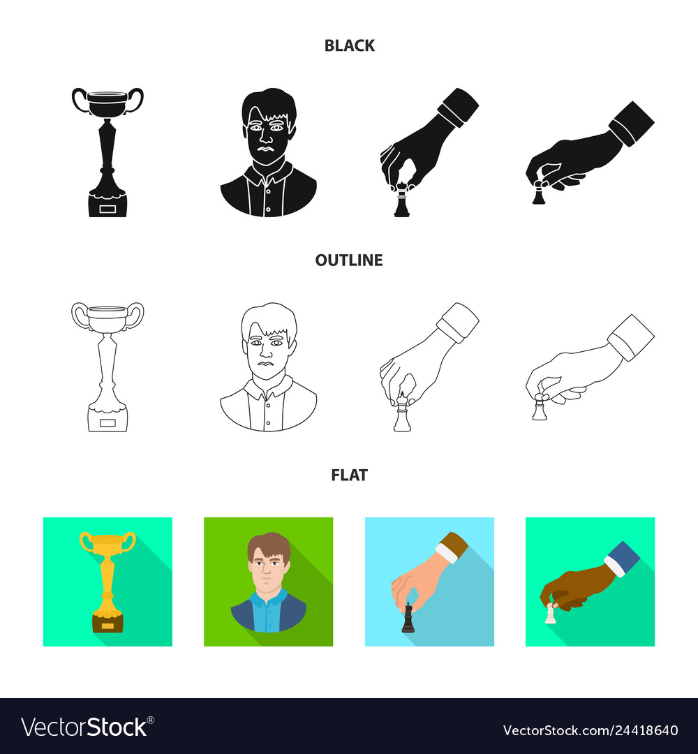 Isolated object of checkmate and thin sign set vector image Isolated object of checkmate and thin sign set