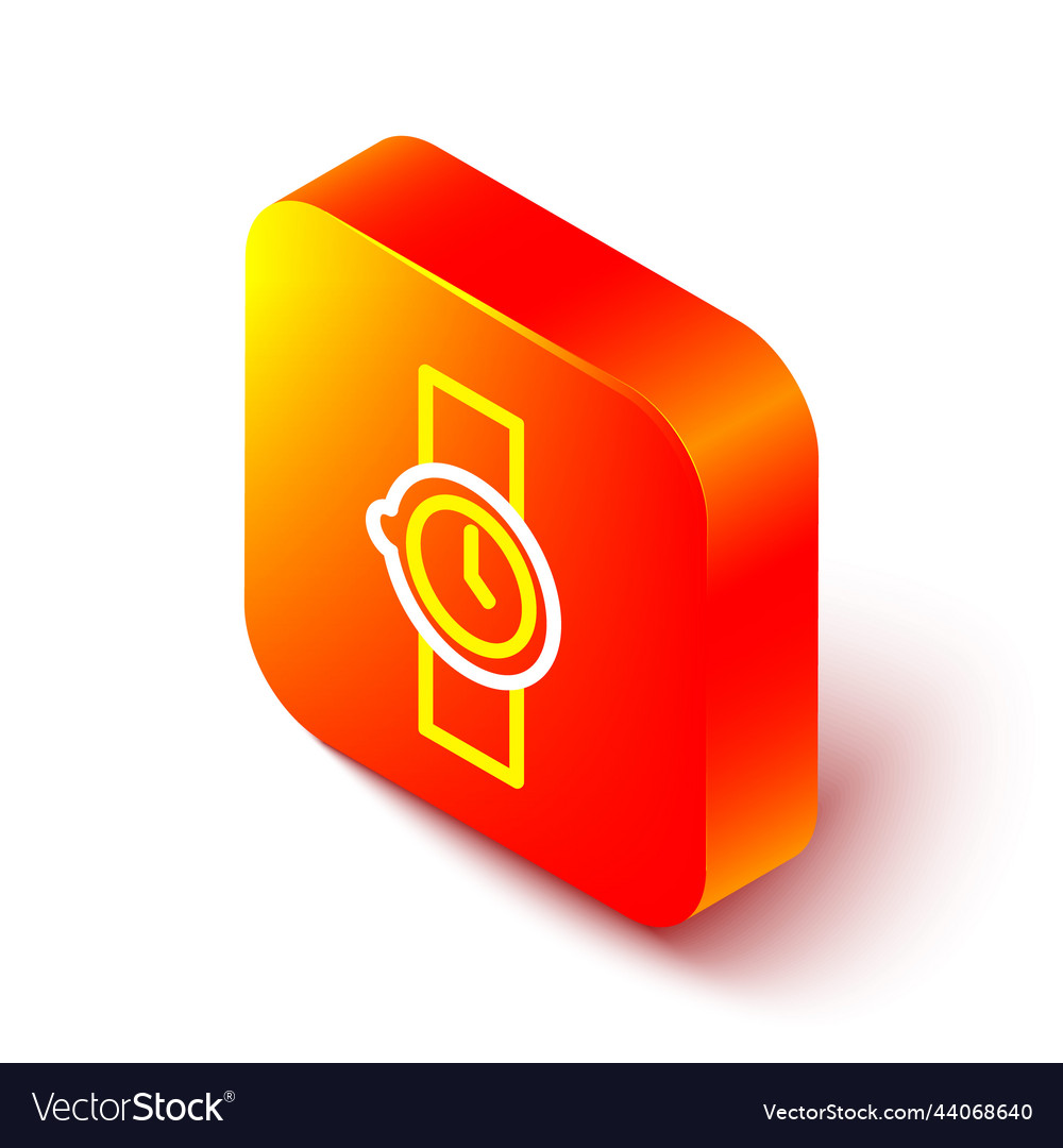 Isometric line wrist watch icon isolated on white vector image Isometric line wrist watch icon isolated on white