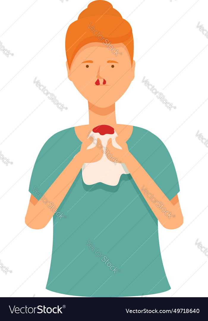 Nosebleed patient icon cartoon medical Royalty Free Vector