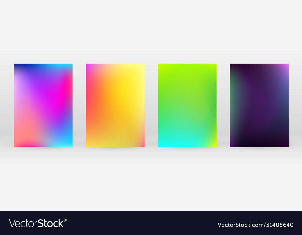 Pastel soft rainbow gradient set color background vector image Pastel soft rainbow gradient set color background