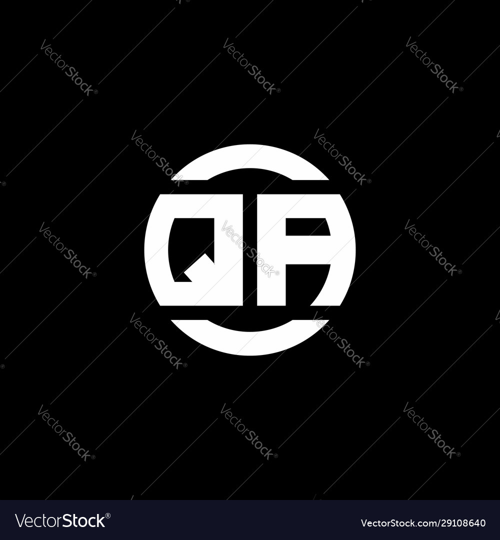 Qa logo monogram isolated on circle element