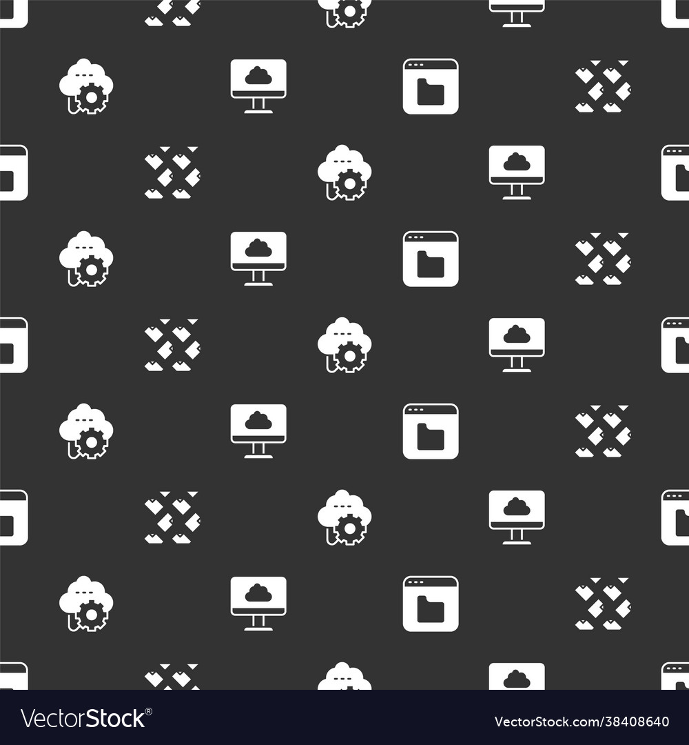 Set browser files data stream cloud technology vector image Set browser files data stream cloud technology