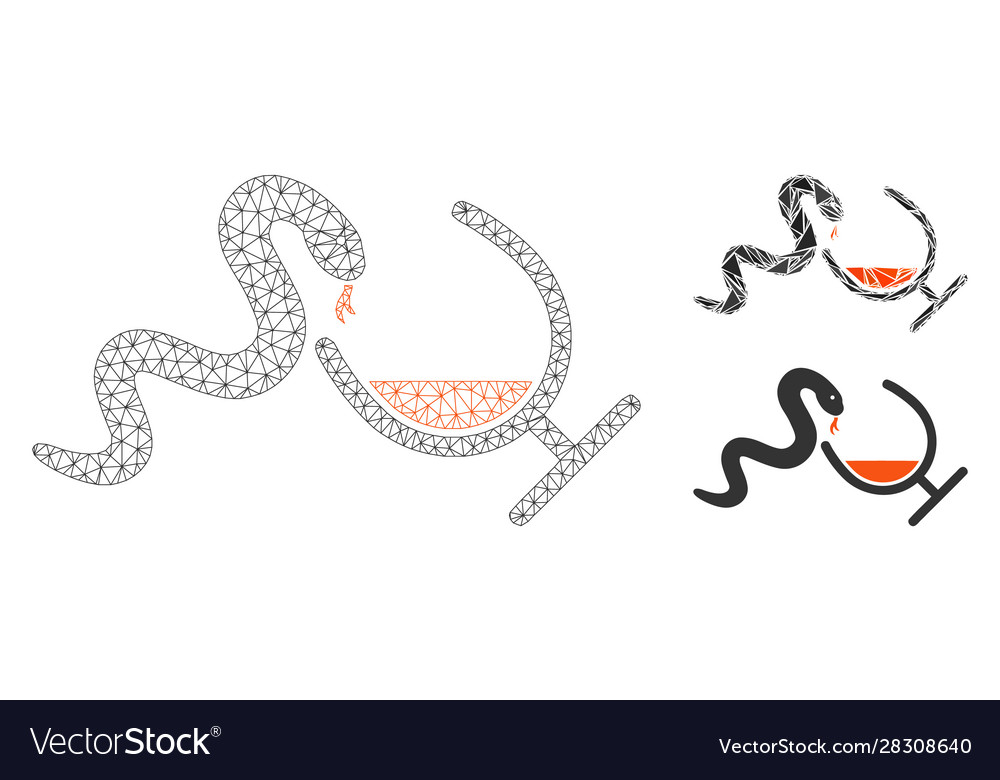 Snake toxin mesh network model and triangle vector image Snake toxin mesh network model and triangle