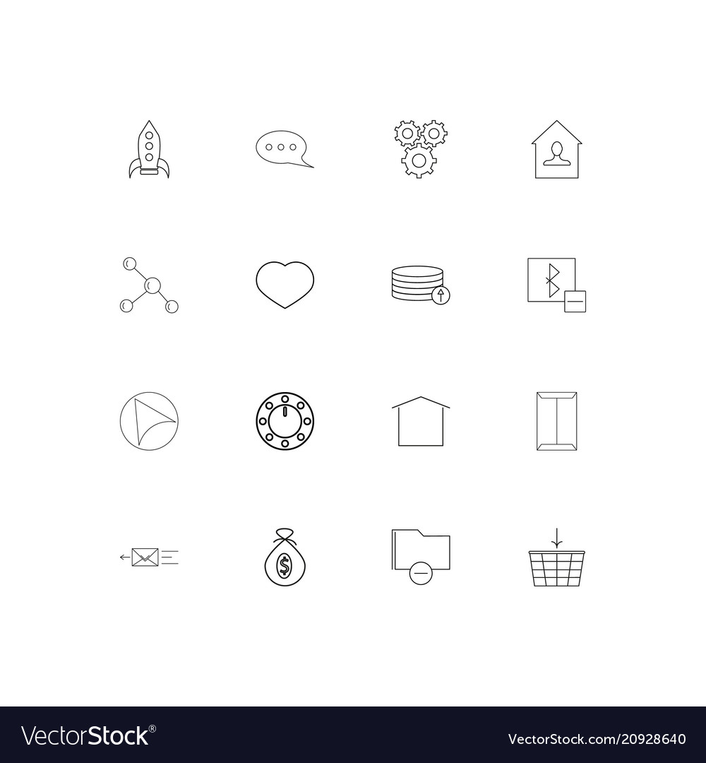 User interface linear thin icons set outlined