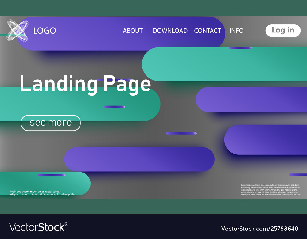 Website landing page material design Royalty Free Vector