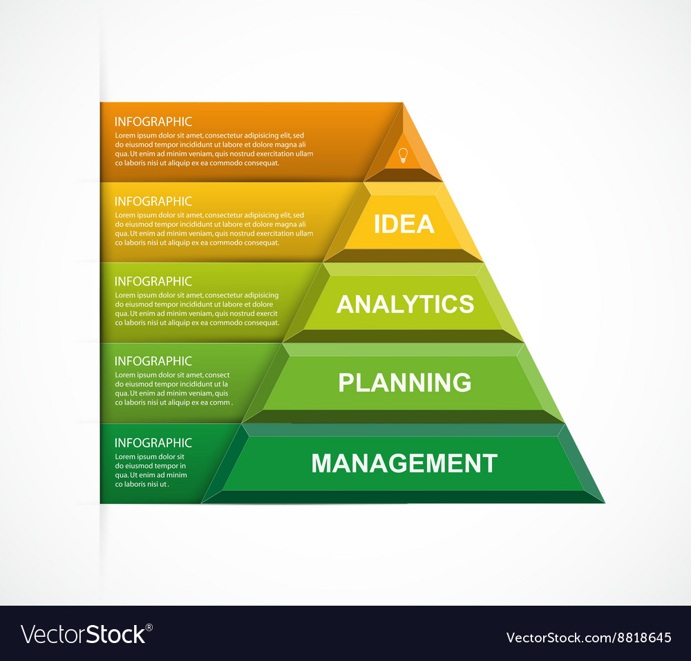 Abstract 3d pyramid options infographics template Vector Image