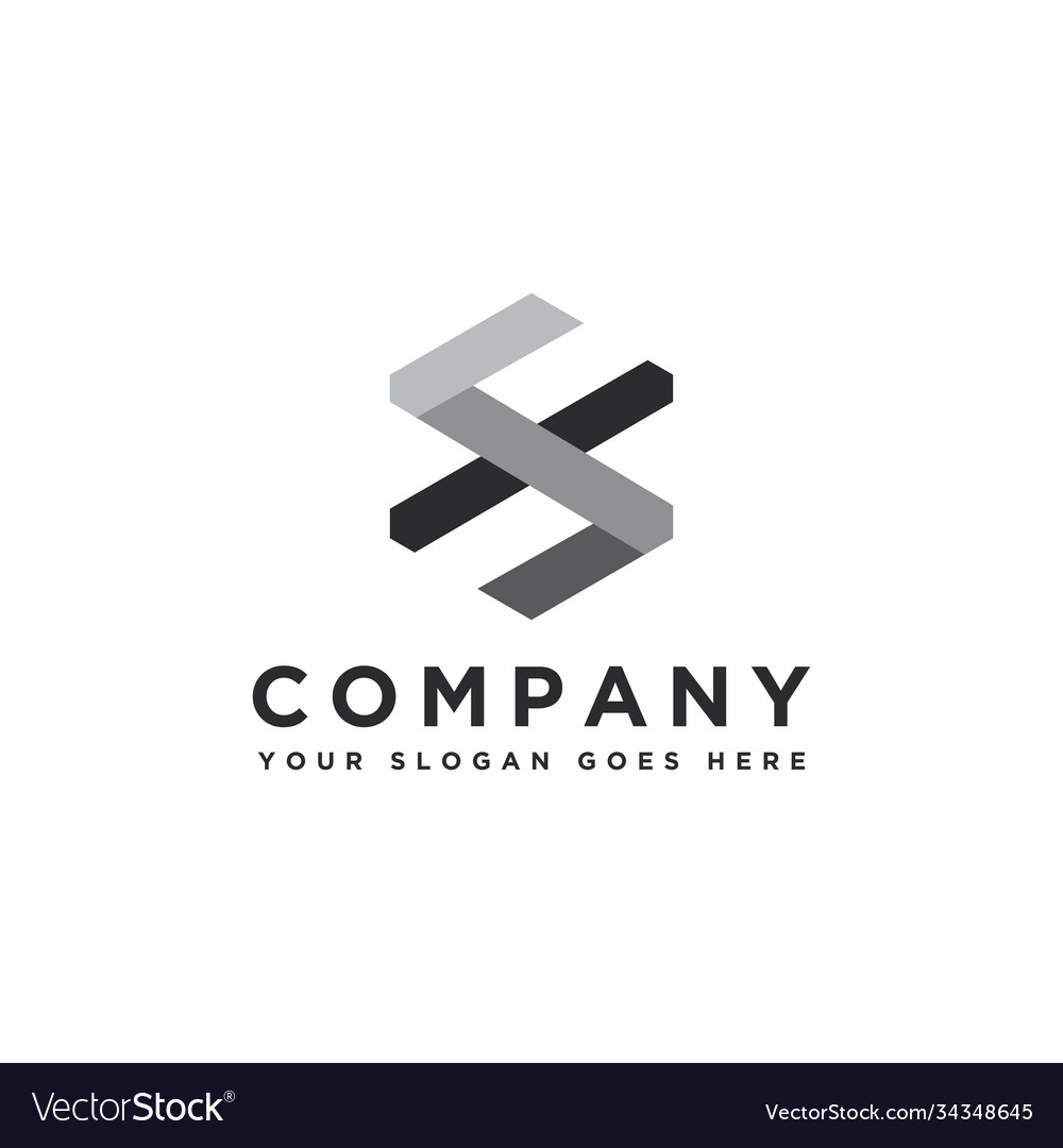 Abstract hexagon letter s logo vector image Abstract hexagon letter s logo