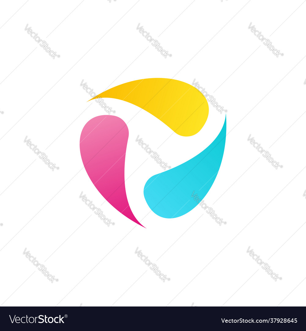 Abstract liquid ink logo circle fluid symbol icon vector image Abstract liquid ink logo circle fluid symbol icon