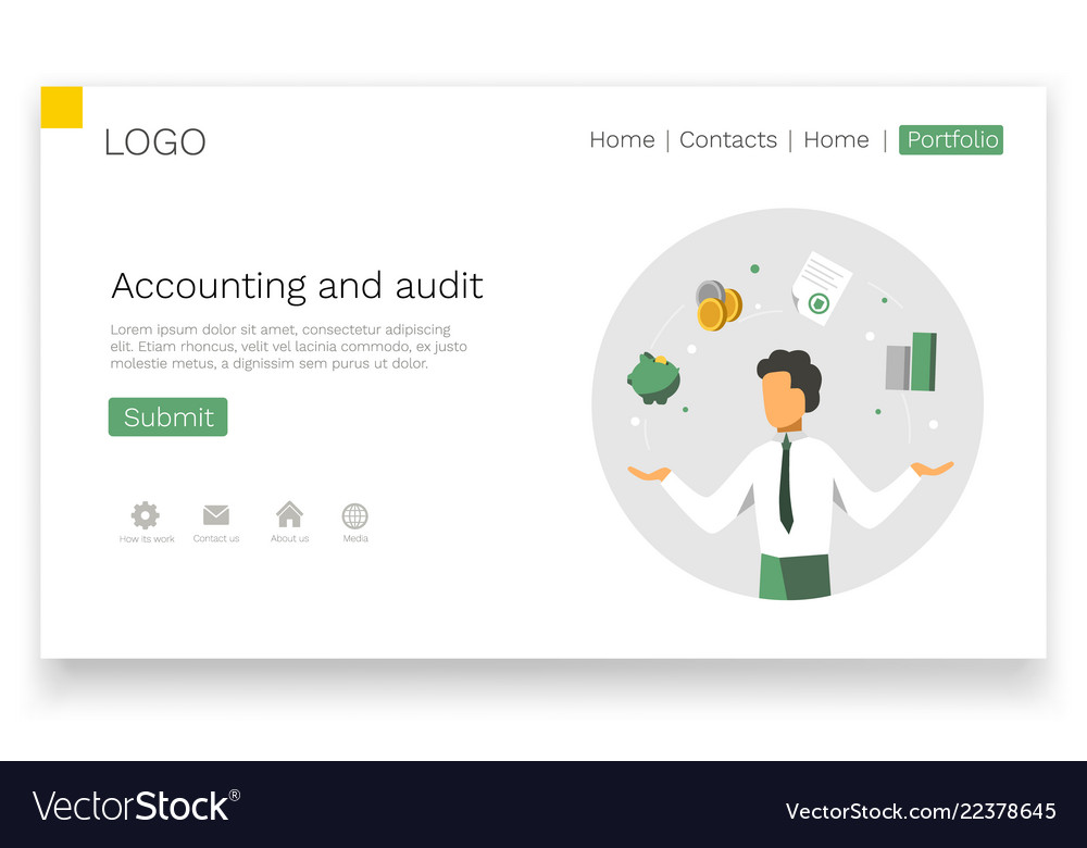 Accounting and audit web design concept modern vector image Accounting and audit web design concept modern