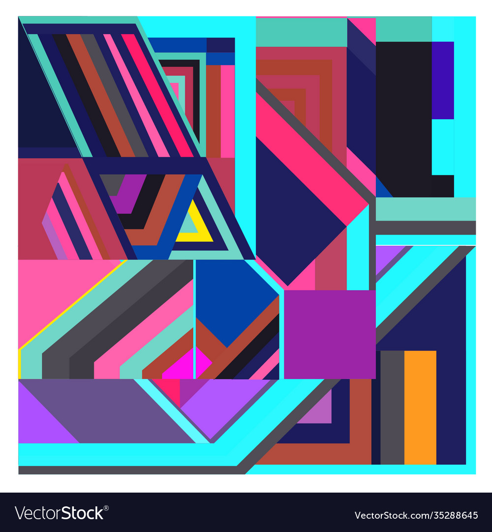 Colorful geometric and curve background pattern