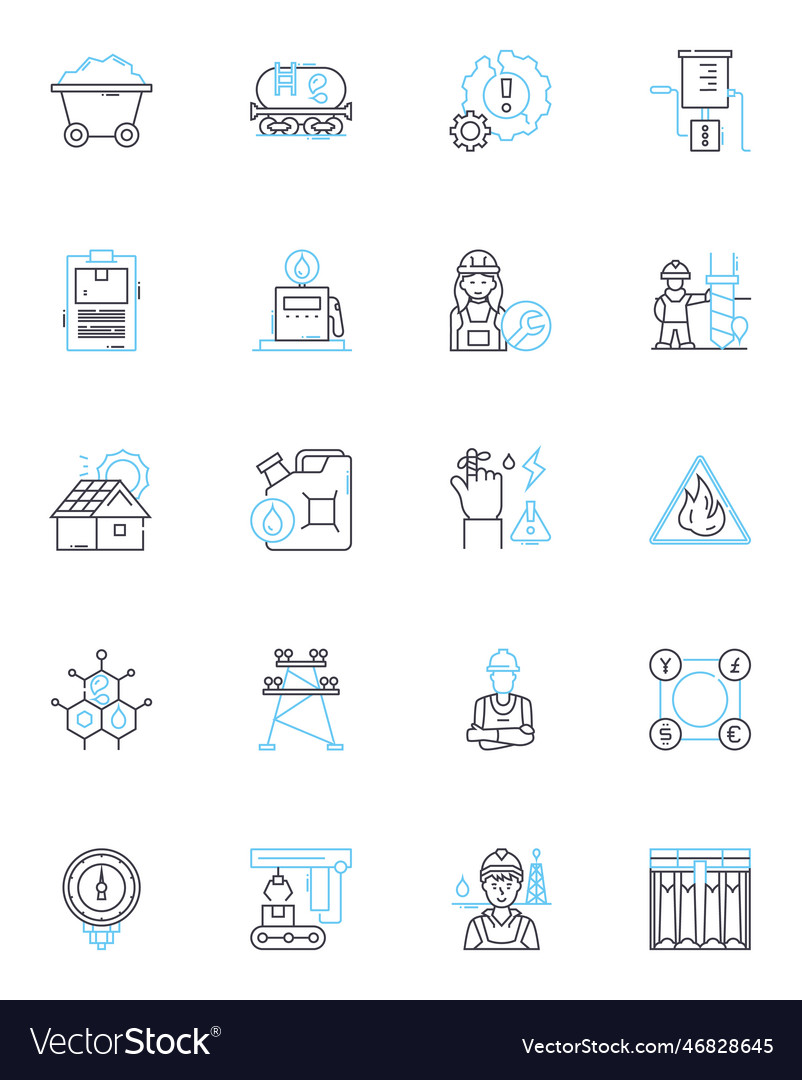 Corporate enterprise linear icons set business