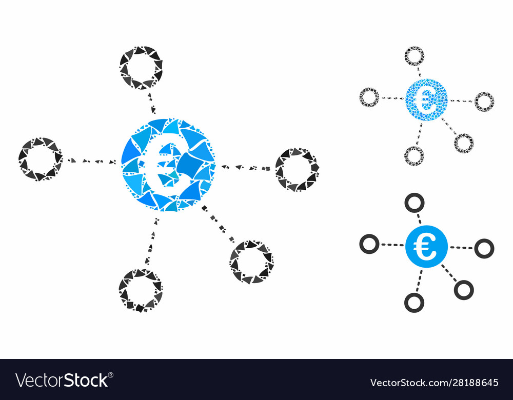 Euro network composition icon rough elements