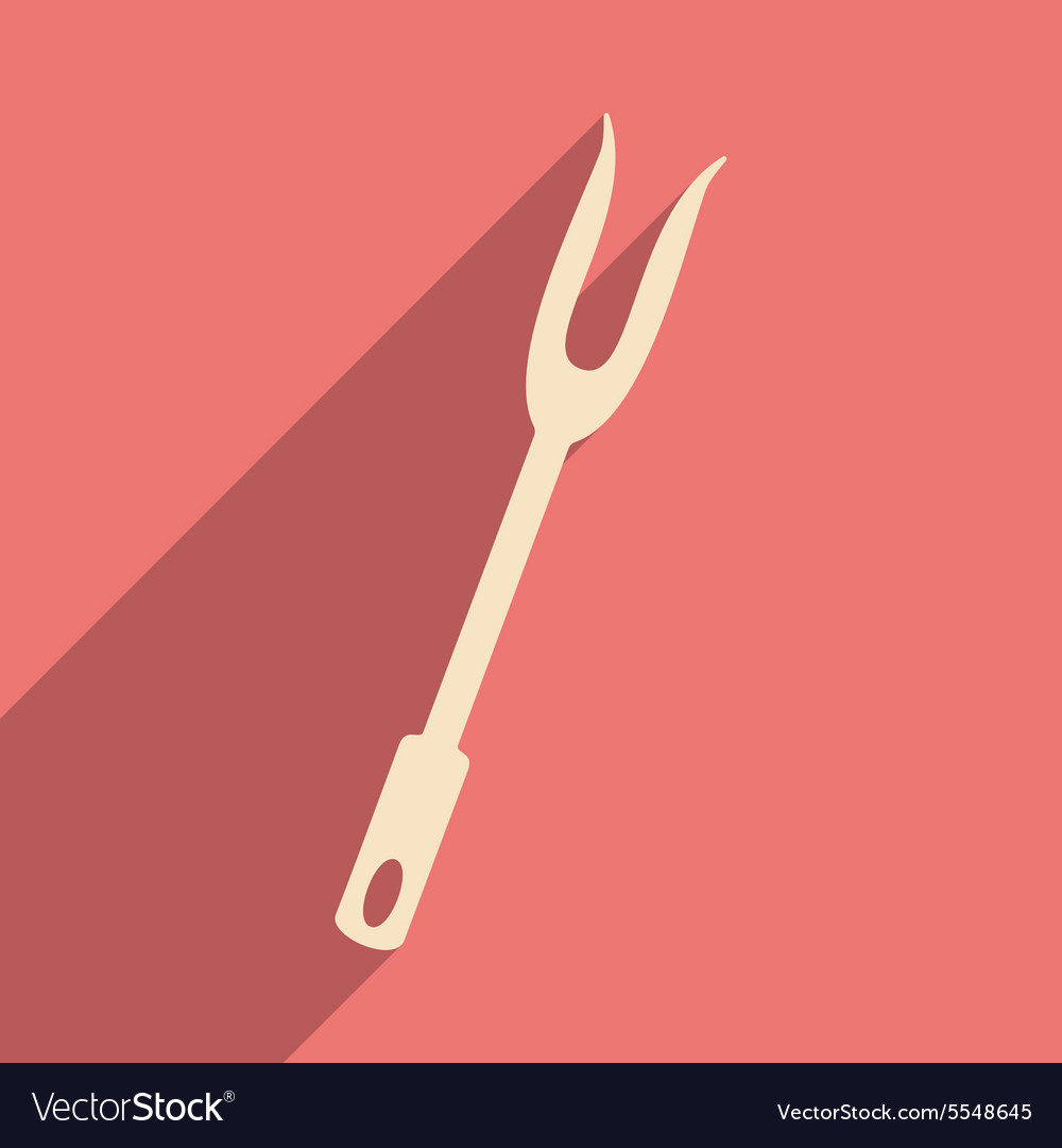 Flat with shadow icon and mobile application fork