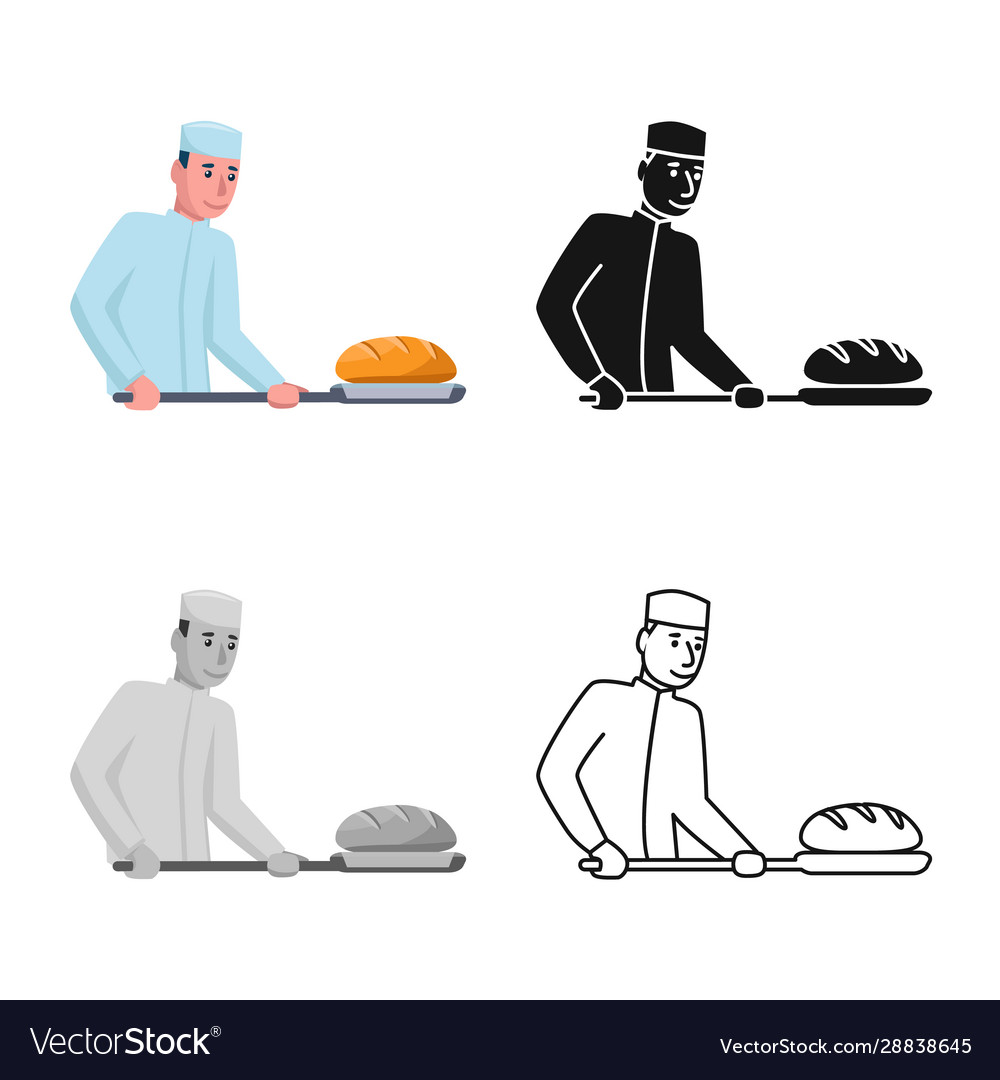 Isolated object baker and spatula symbol set