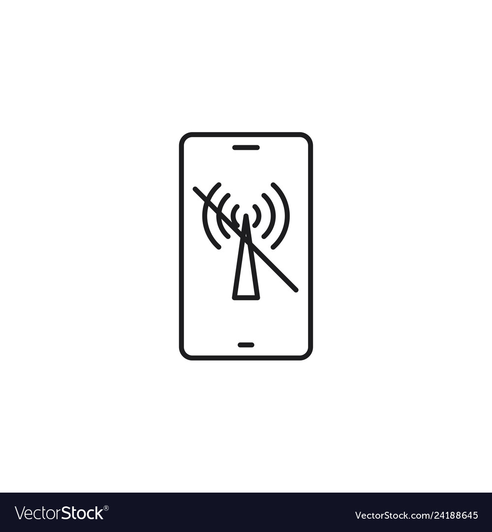 Line no network coverage on white vector image Line no network coverage on white