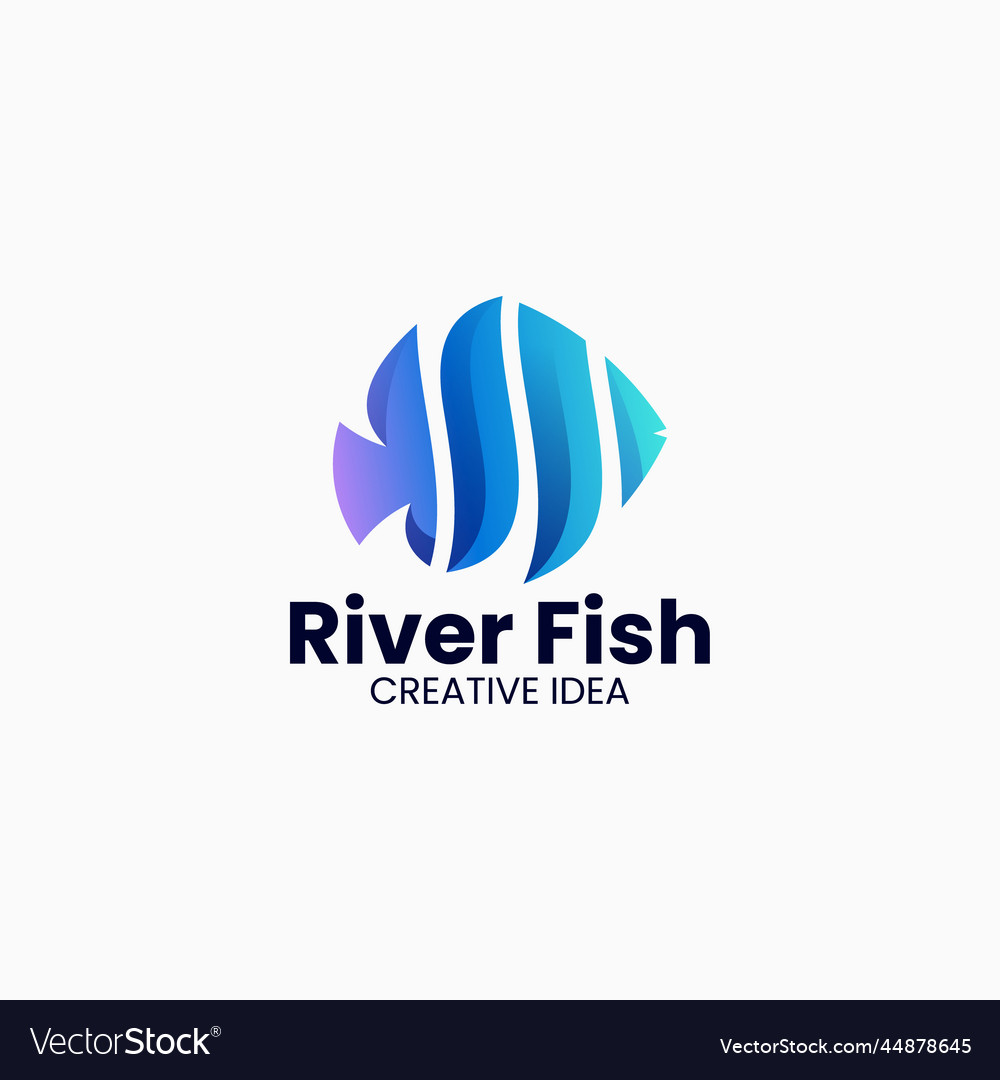 Logo river fish gradient colorful style