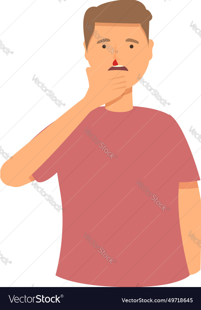 Nosebleed face icon cartoon blood problem Vector Image