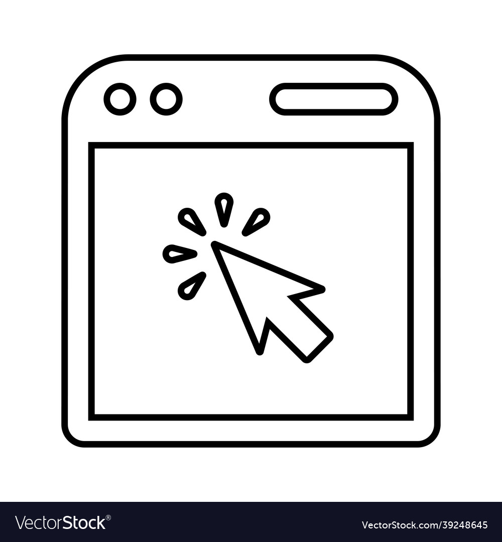 Page web click line icon outline