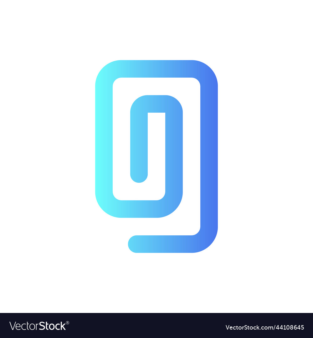 Paperclip pixel perfect flat gradient two-color vector image Paperclip pixel perfect flat gradient two-color
