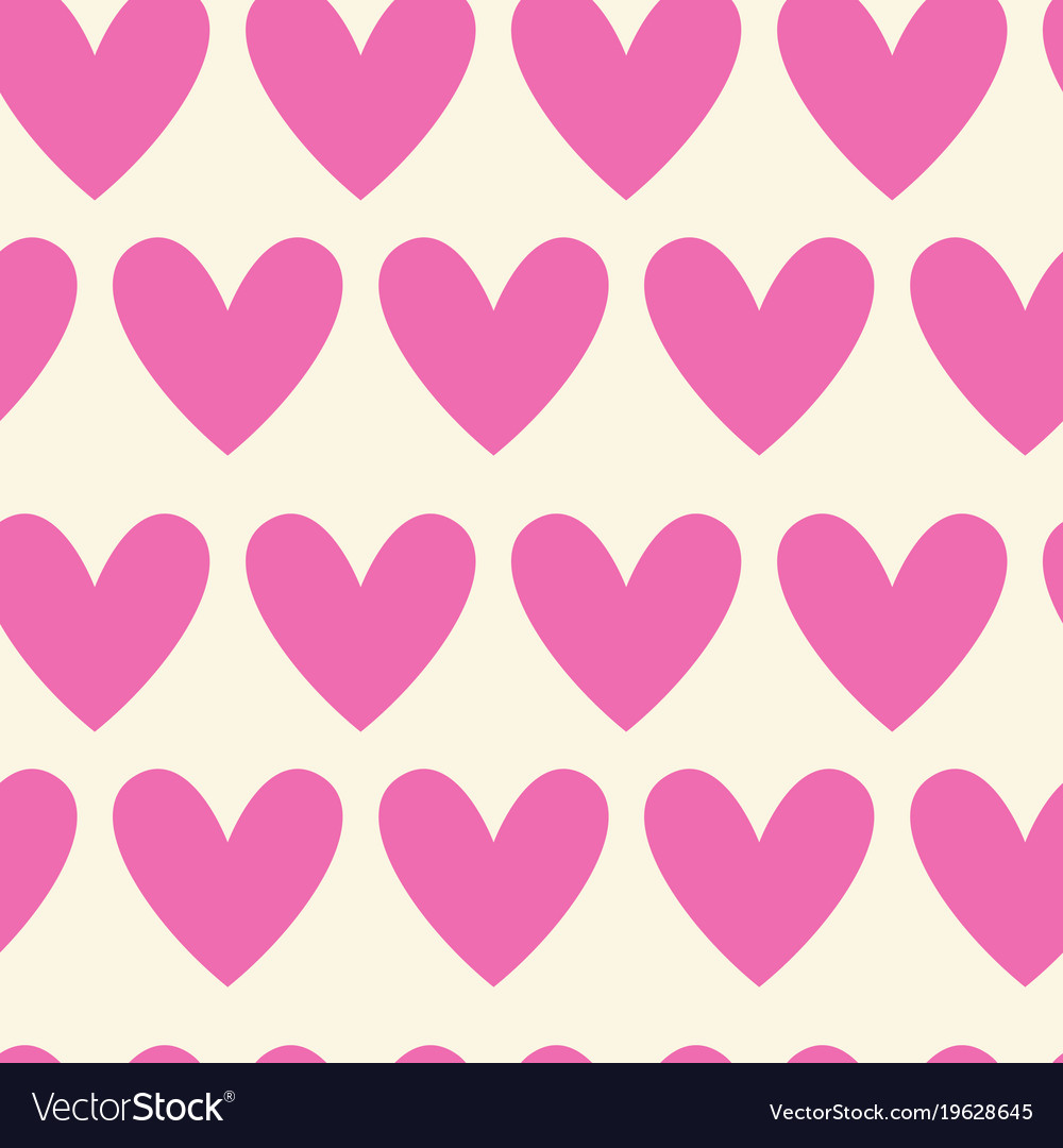 Seamless pattern of pink hearts on white Vector Image