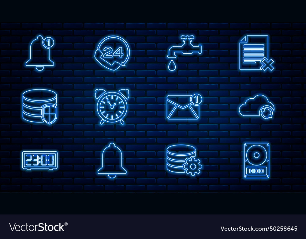Set line hard disk drive hdd cloud sync refresh vector image Set line hard disk drive hdd cloud sync refresh