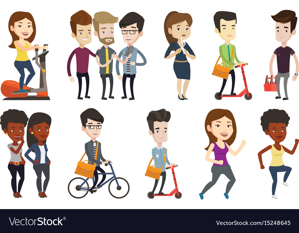 Set of sport characters