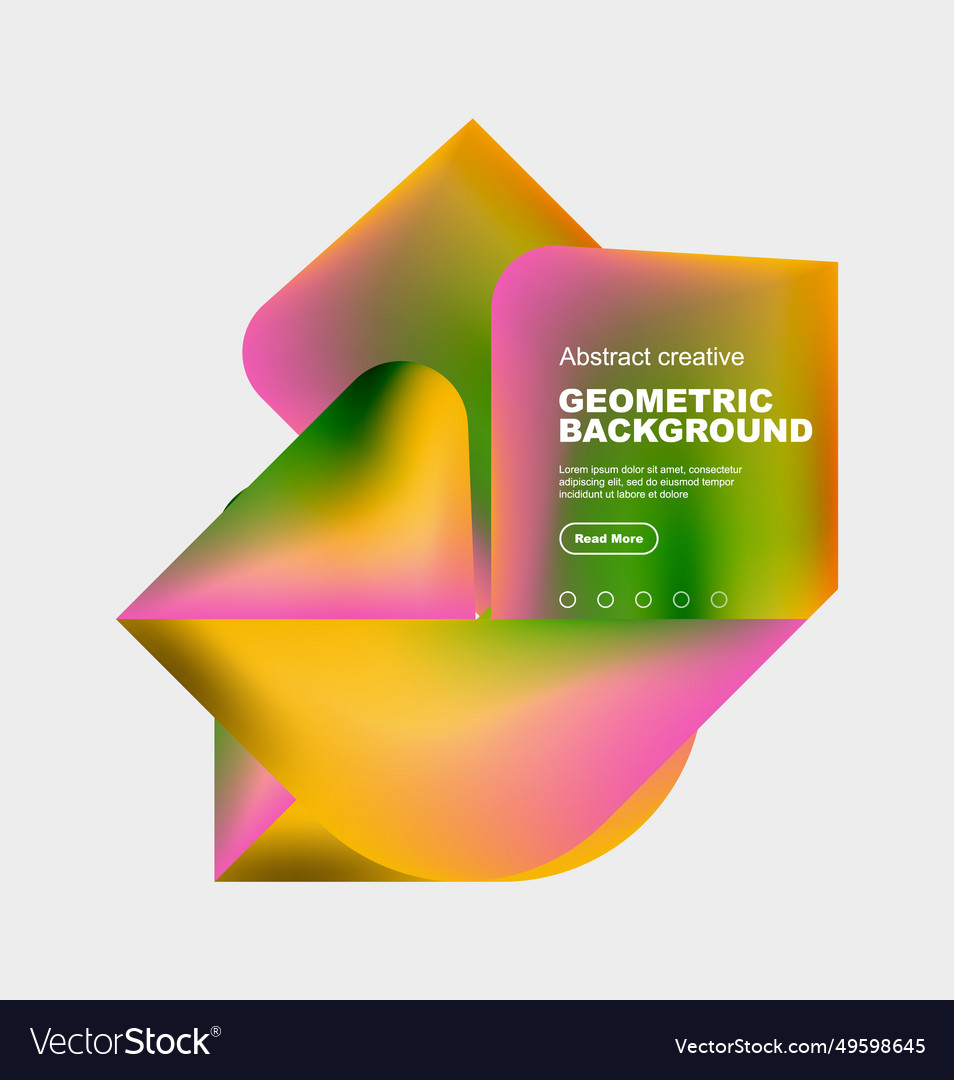 Square and triangle design with fluid gradients