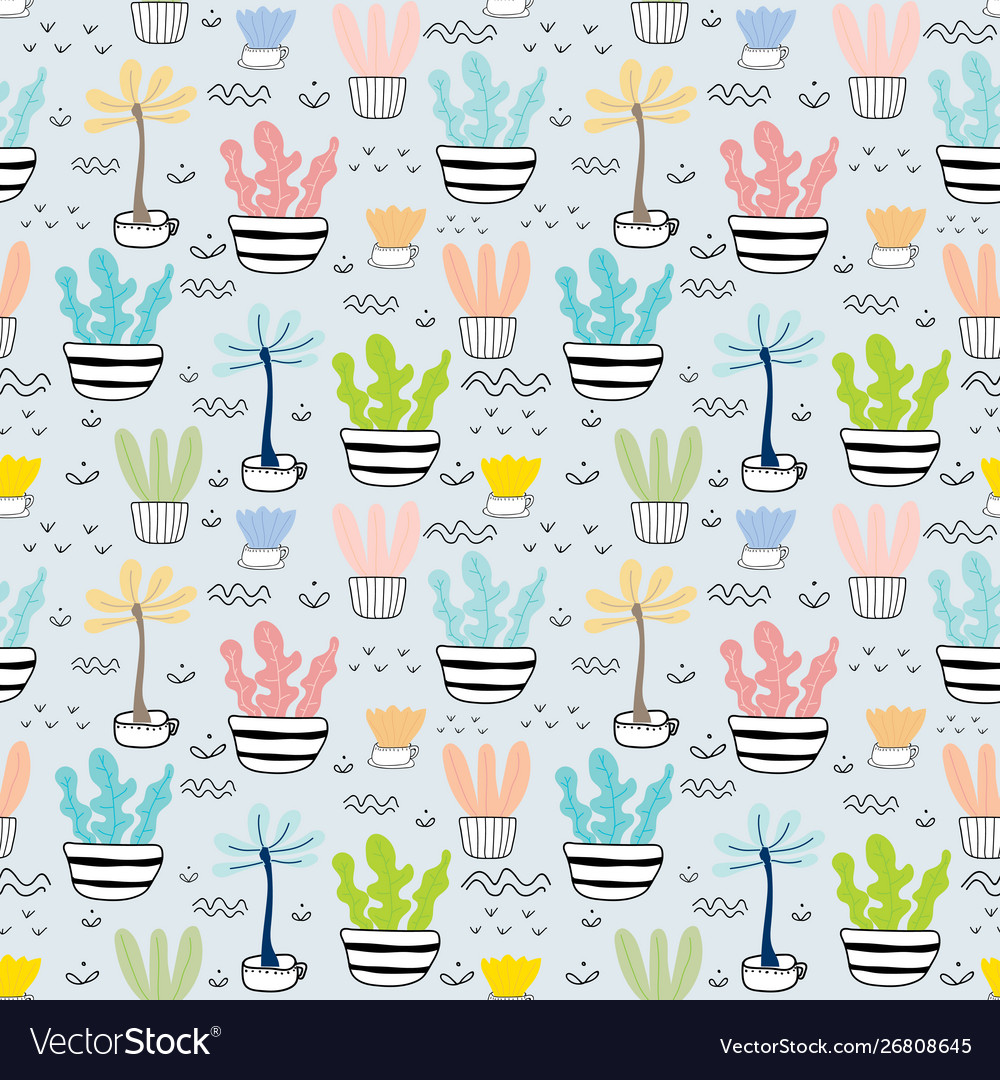 Succulent plant seamless pattern background