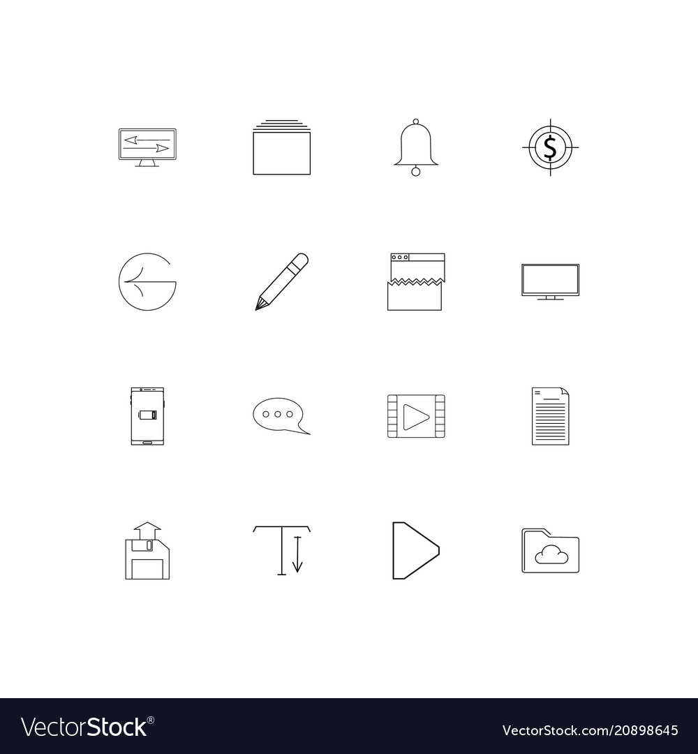 Web linear thin icons set outlined simple