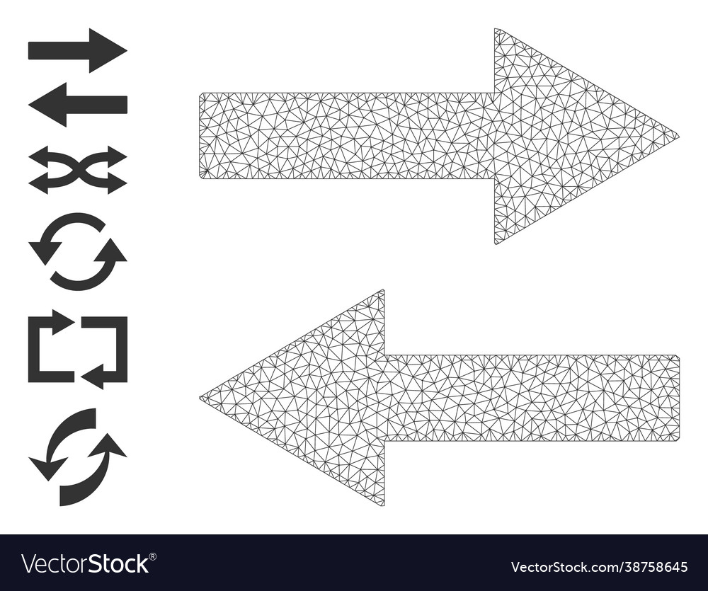 Web network horizontal flip arrows icon vector image Web network horizontal flip arrows icon