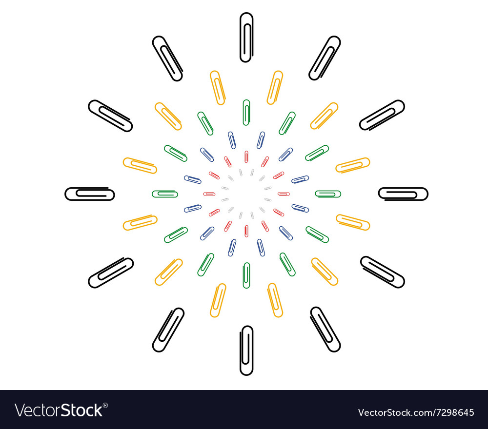 Writing paper clips of different sizes