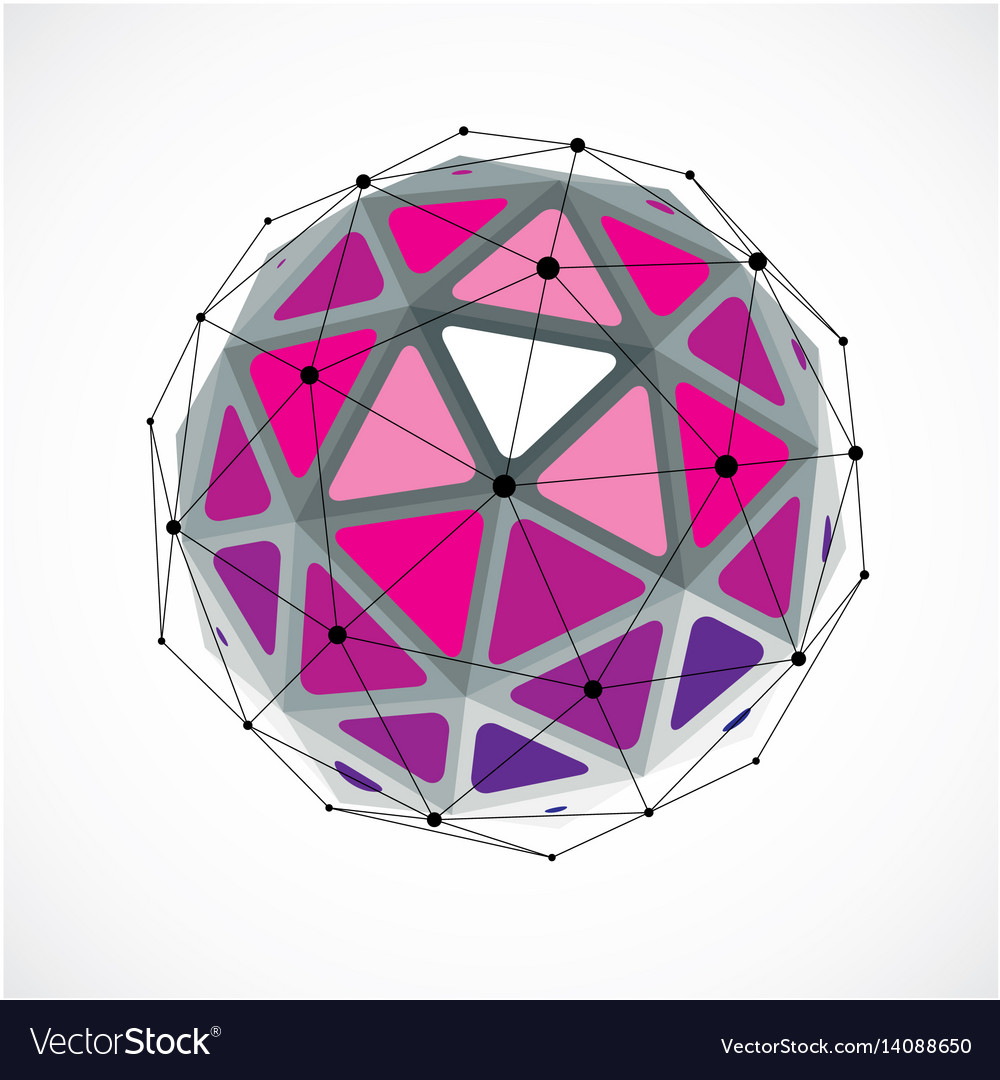 3d digital wireframe spherical object made using