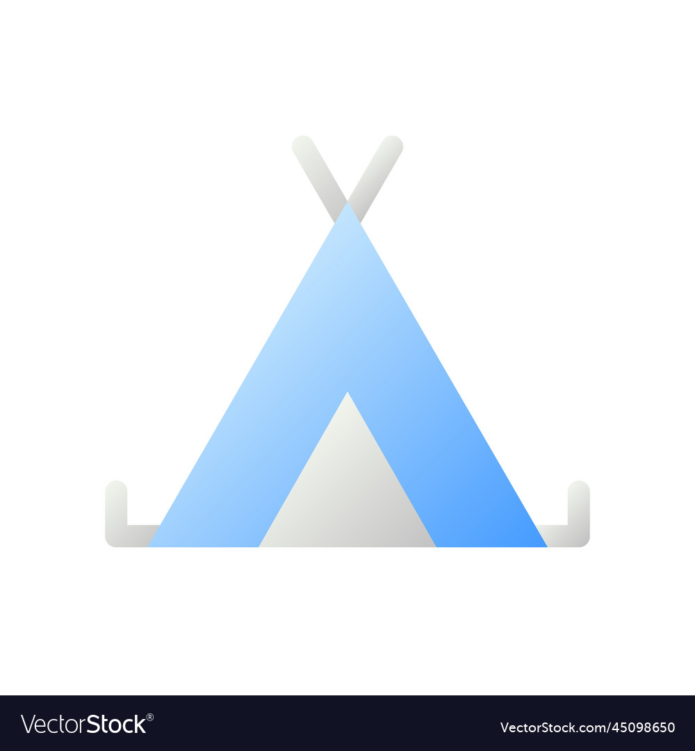 Camping site flat gradient two-color ui icon vector image Camping site flat gradient two-color ui icon