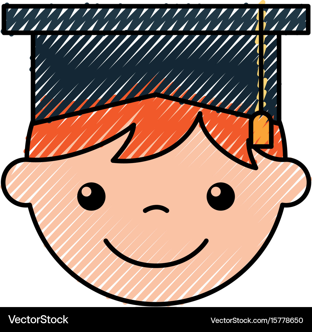 Cute boy graduated icon Royalty Free Vector Image
