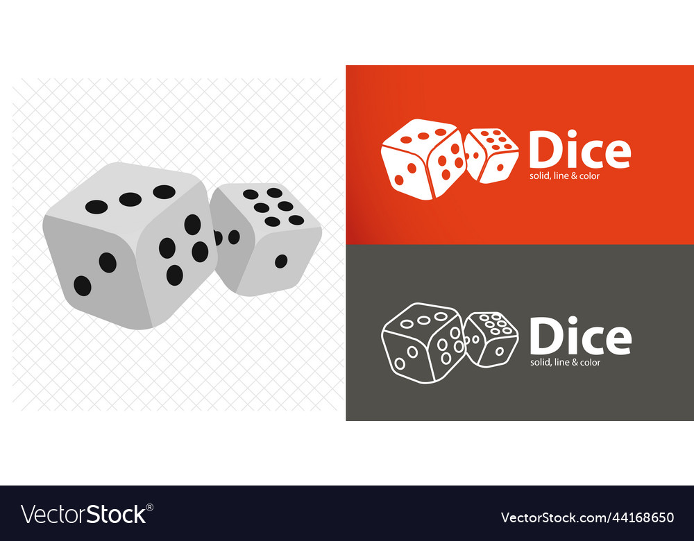 Dice cube isolated flat cubes line icon