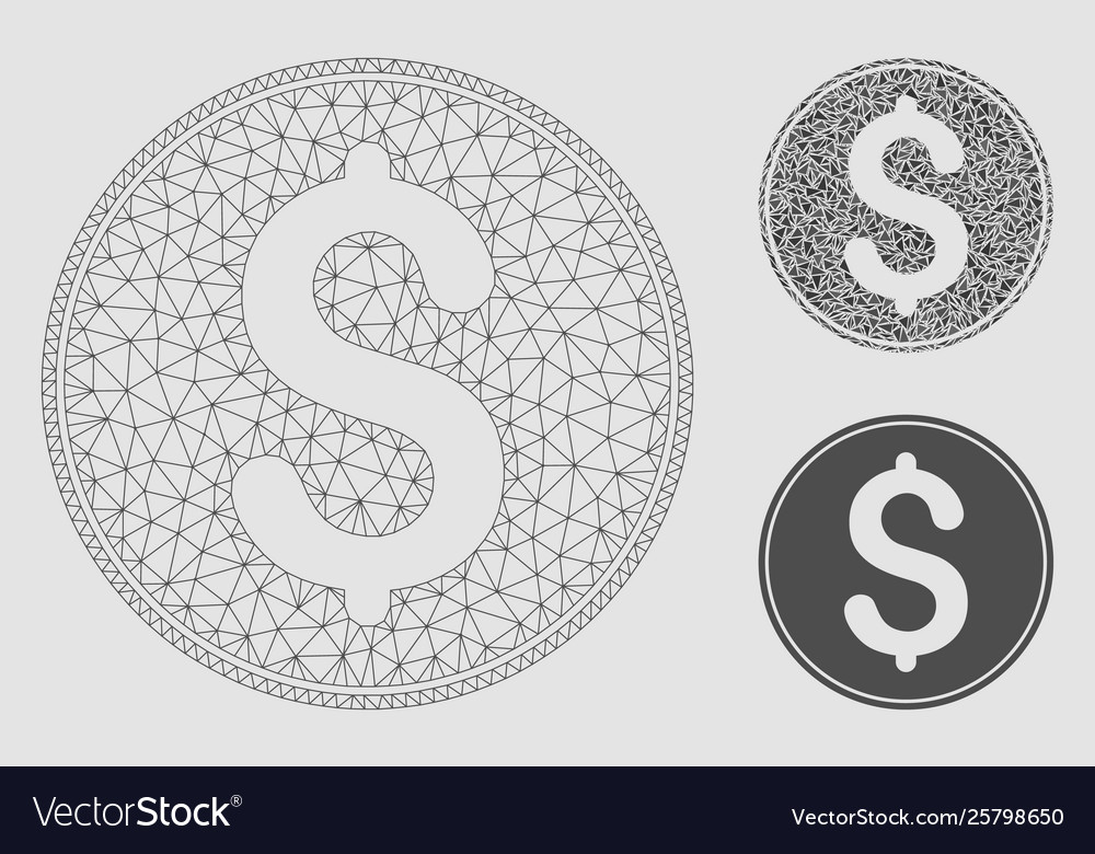 Dollar coin mesh 2d model and triangle