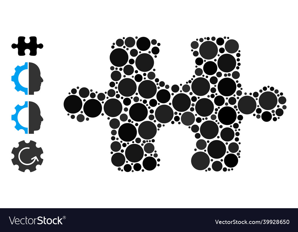 Dotted puzzle item composition of rounded dots
