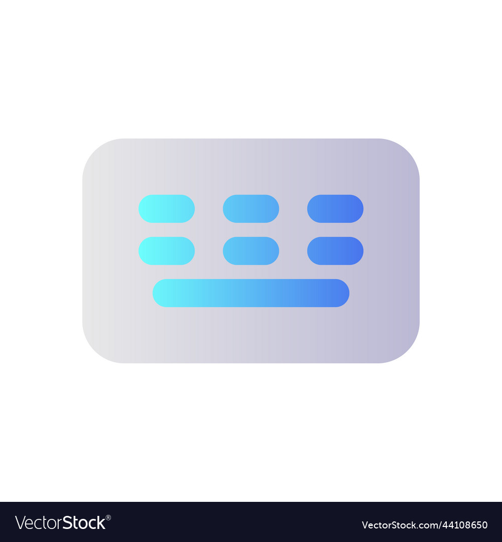 Keyboard pixel perfect flat gradient two-color ui vector image Keyboard pixel perfect flat gradient two-color ui