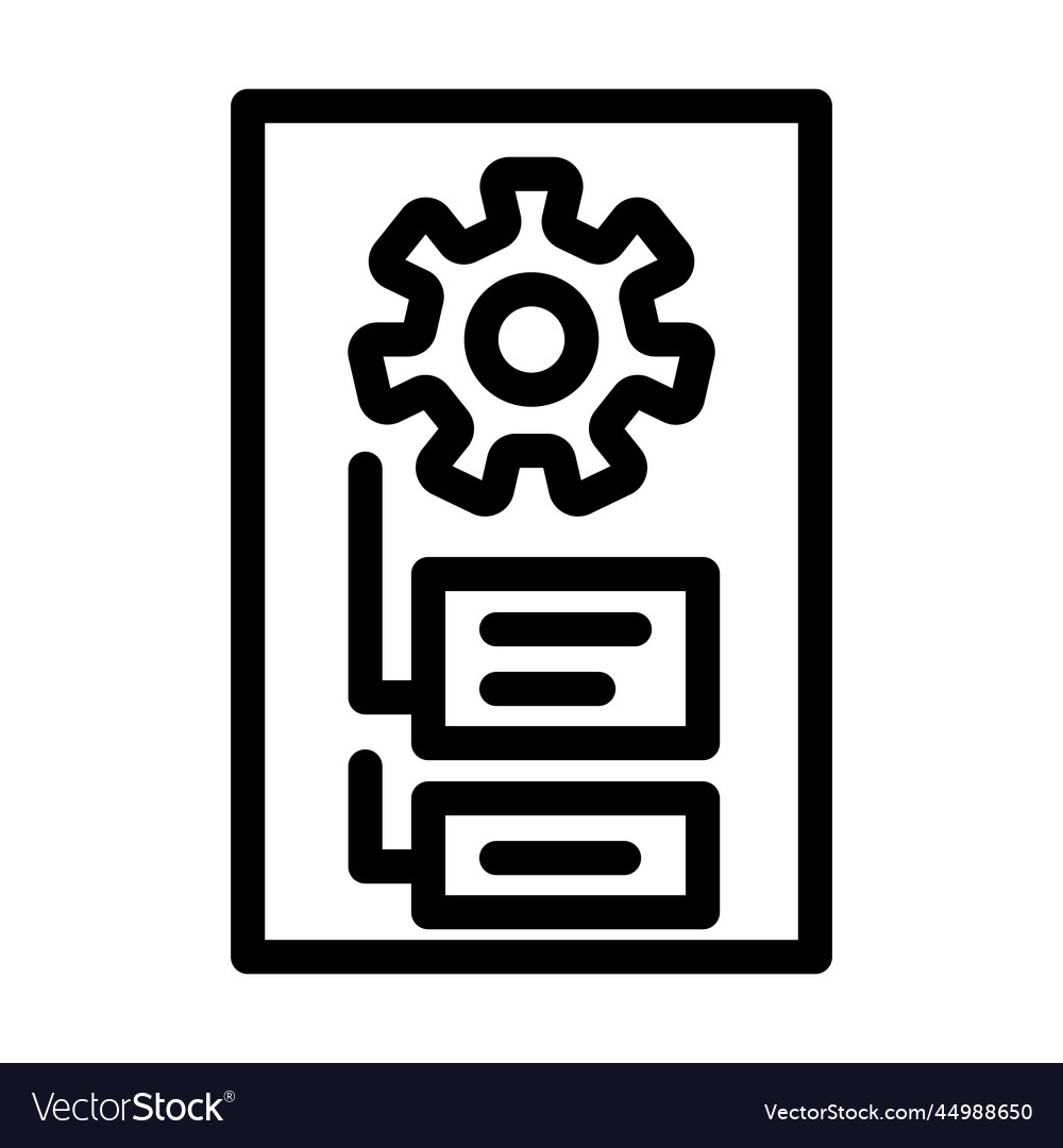 Lock folder line icon vector image Lock folder line icon