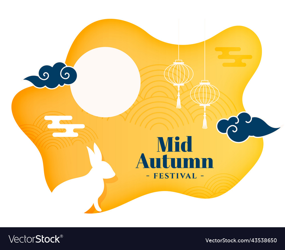 Mid autumn fluid paper style festival background