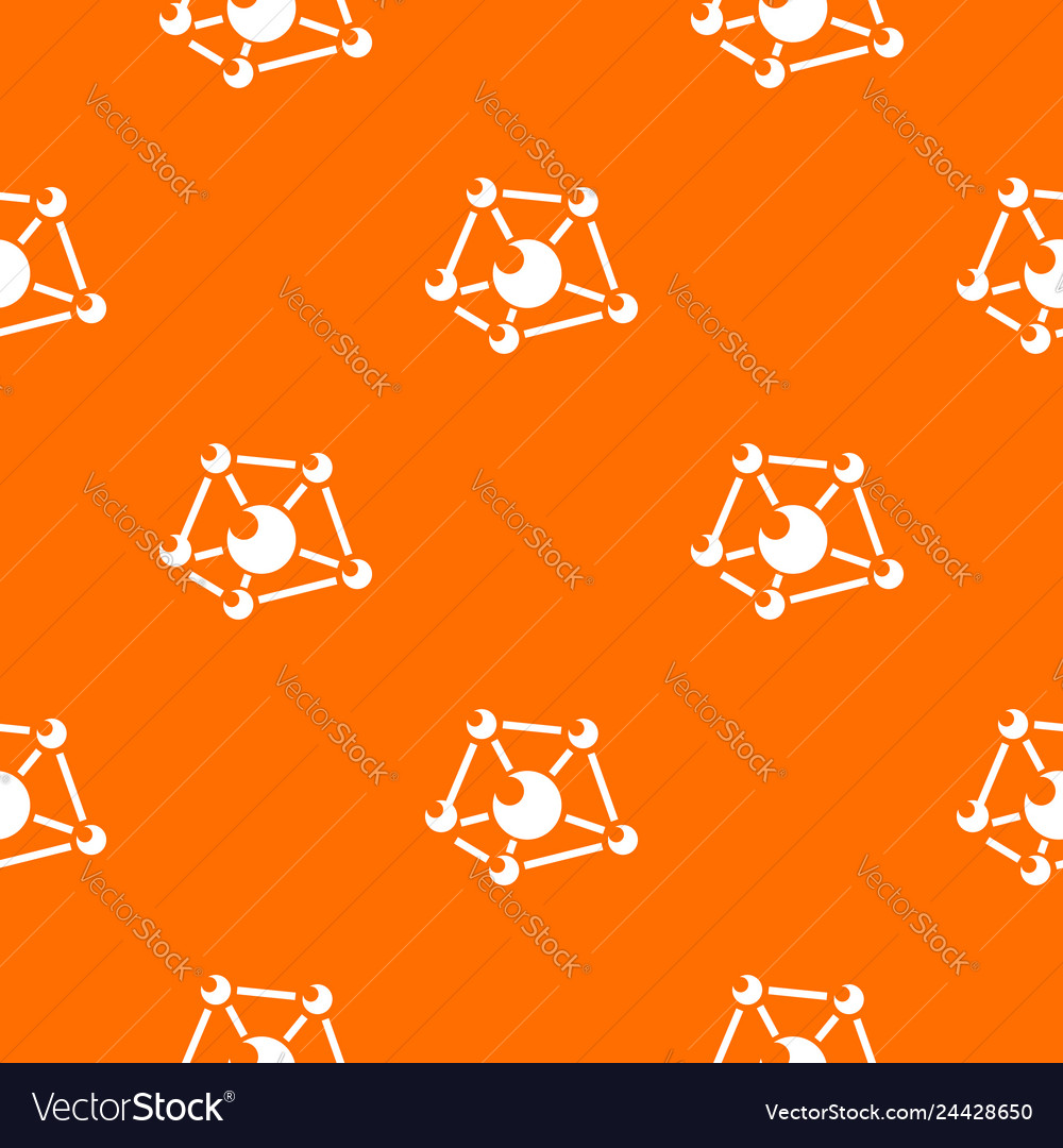 Molecule lab pattern orange Royalty Free Vector Image
