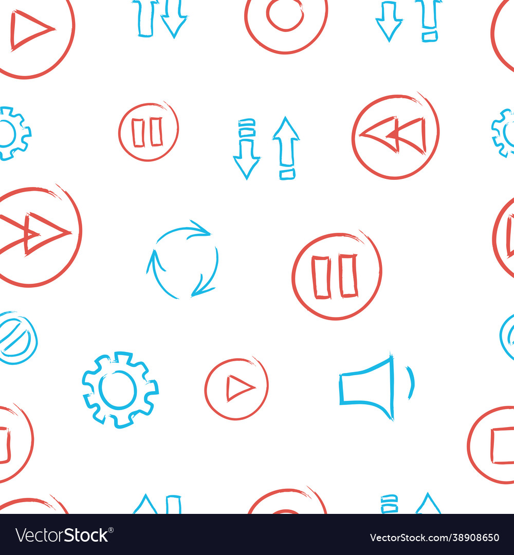 Pattern player icons vector image Pattern player icons