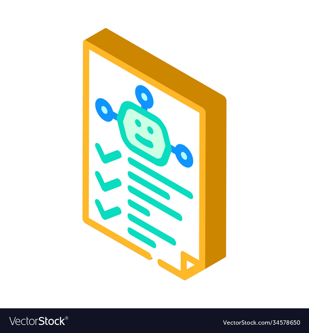 Robot task list isometric icon