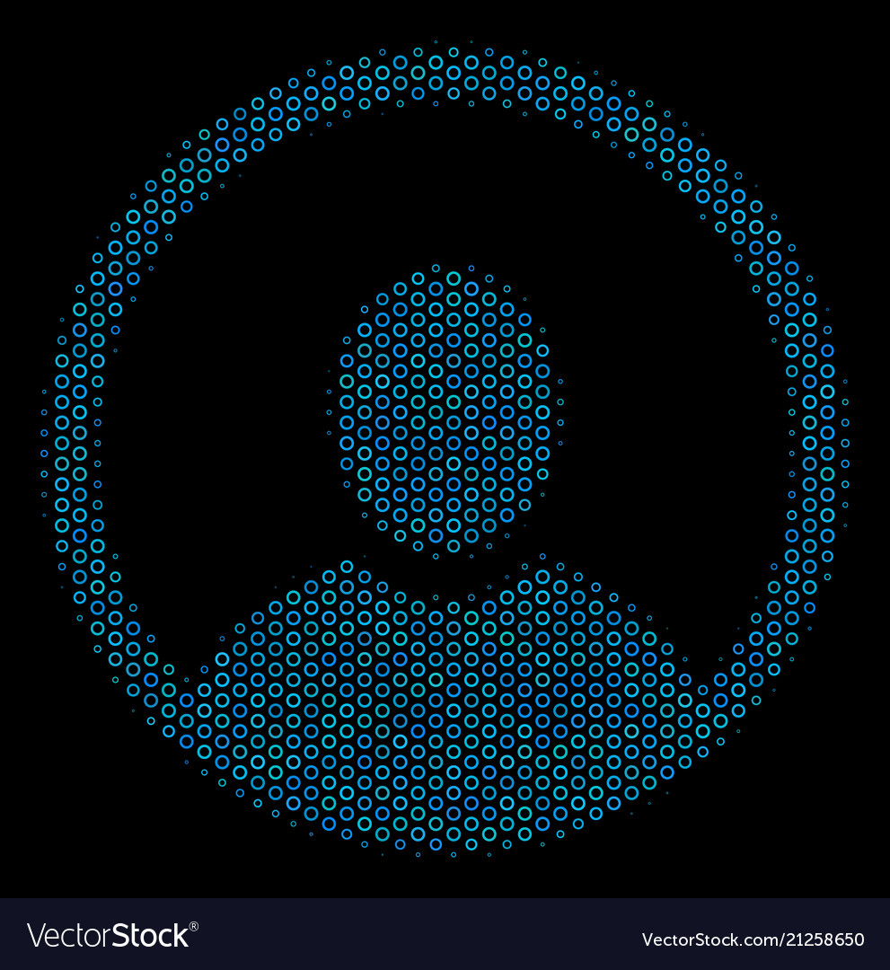 Rounded user portrait mosaic icon of halftone vector image Rounded user portrait mosaic icon of halftone